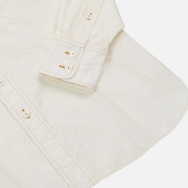 MK II CONTRAST STITCH WORK SHIRT - WHITE/ORANGE