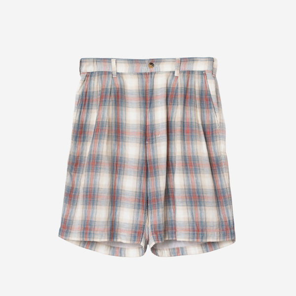 TWO-PLEAT SHORTS - RUST/NAVY