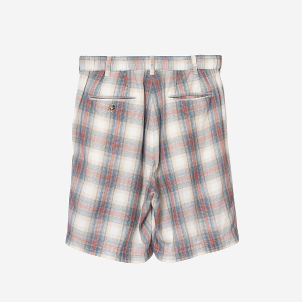 TWO-PLEAT SHORTS - RUST/NAVY