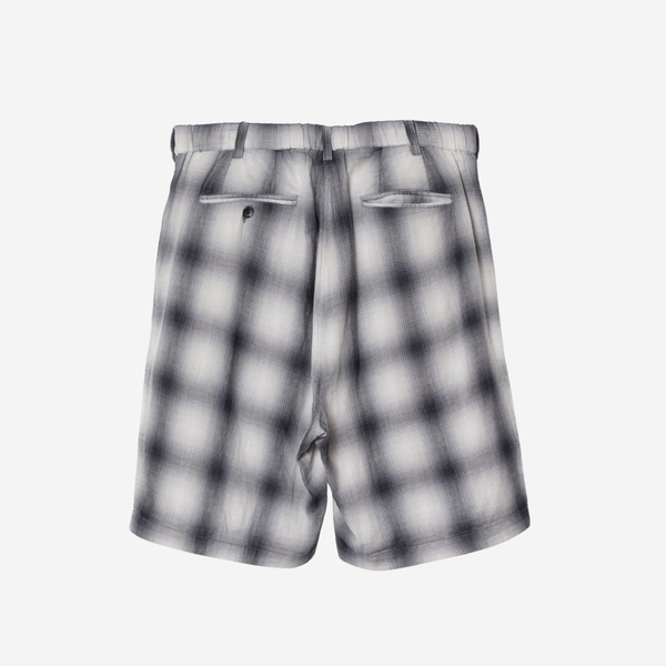 TWO-PLEAT SHORTS - GREY/BONE