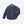 Load image into Gallery viewer, A dark indigo blue denim long-sleeve button-up shirt with two chest pockets, laid flat on a light gray background.
