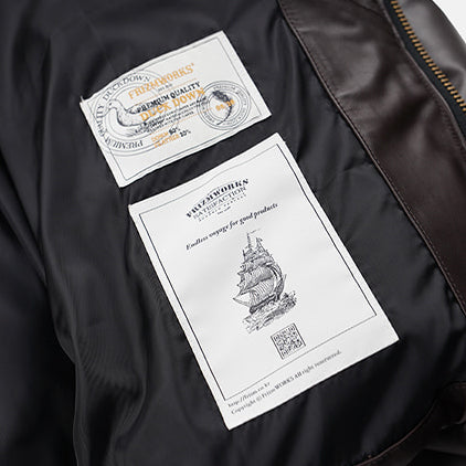 SNOWDON LEATHER DOWN JACKET - BROWN