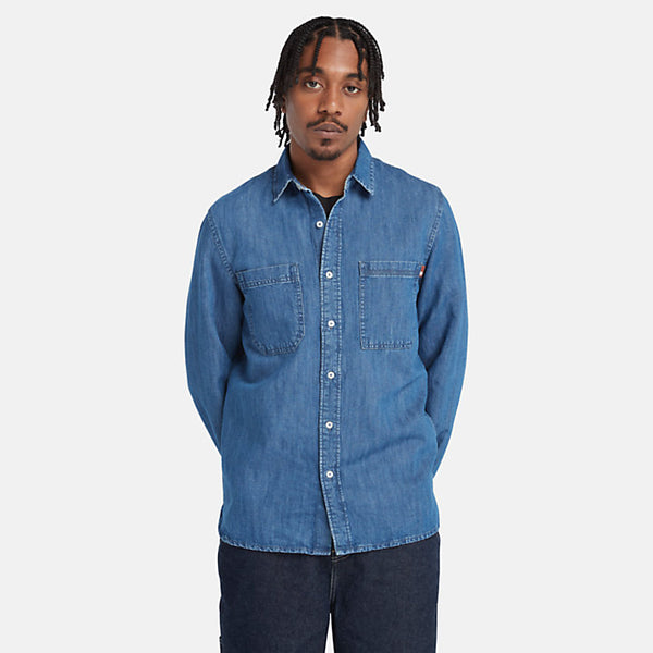 Windham Cotton Hemp Denim Shirt - Blue