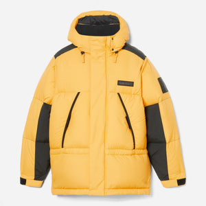 Timberland - VINTAGE RECYLCED DOWN HOODED JACKET - YELLOW/BLACK -  - Main Front View