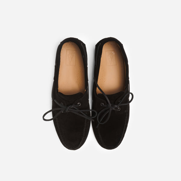 Arrow Moccasin Gloucester Boat Shoe Suede - Black
