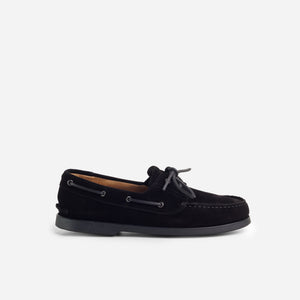 Arrow Moccasin Company - Arrow Moccasin Gloucester Boat Shoe Suede - Black -  - Main Front View