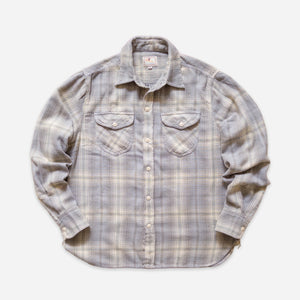 Wythe - WASHED FLANNEL WORK SHIRT - LATE FROST -  - Main Front View