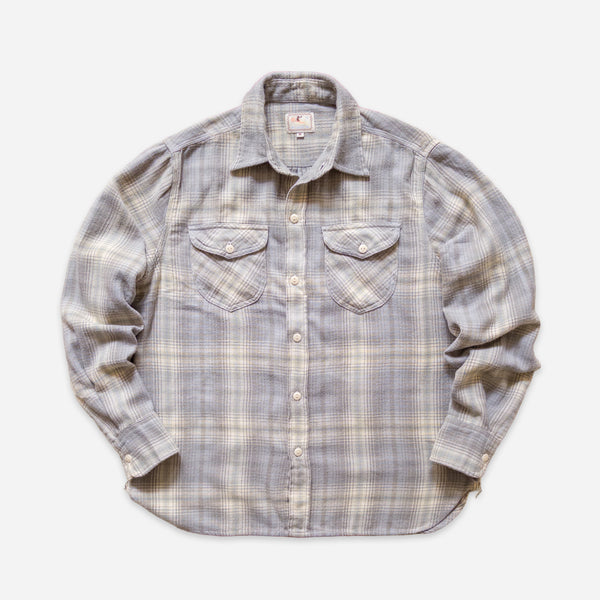 WASHED FLANNEL WORK SHIRT - LATE FROST
