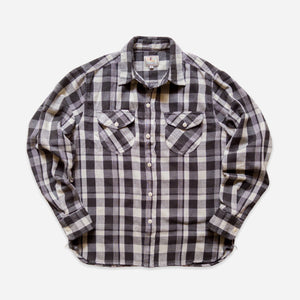 Wythe - WASHED FLANNEL WORK SHIRT - NIGHT PITCH -  - Main Front View