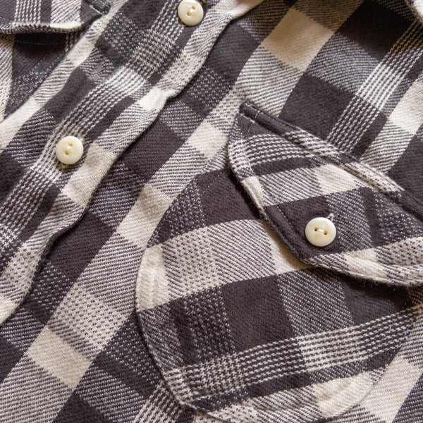 WASHED FLANNEL WORK SHIRT - NIGHT PITCH