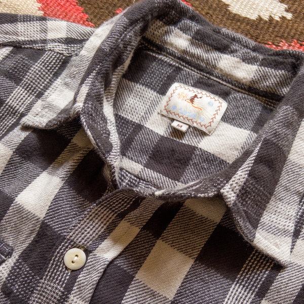 WASHED FLANNEL WORK SHIRT - NIGHT PITCH