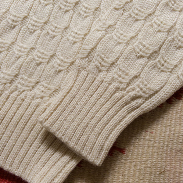Wythe Highland Wool Cableknit Sweater - Cream