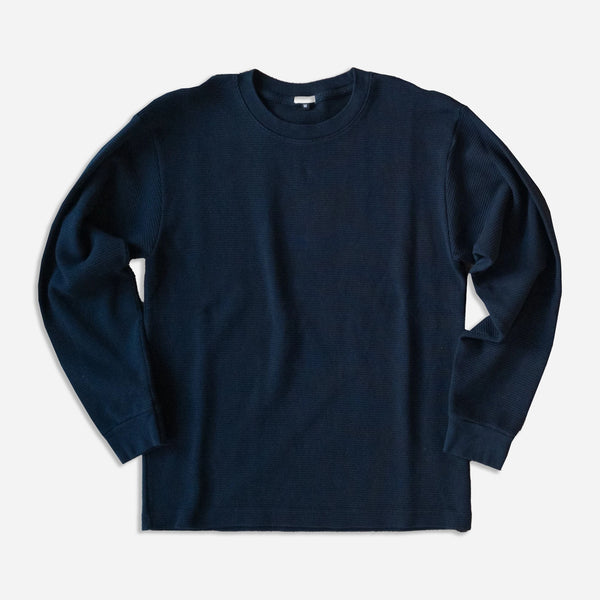 WAFFLE THERMAL LONG SLEEVE TEE - NAVY