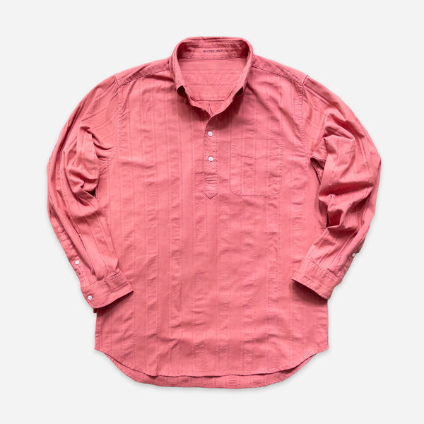 FRENCH HICKORY POPOVER SHIRT - POPPY RED