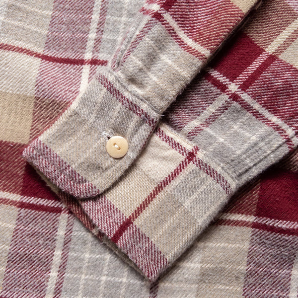 Wythe Washed Flannel Workshirt - Merlot Plaid