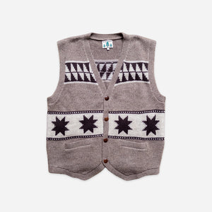 Wythe - Wythe Highland Wool Valero Vest - Taupe/Cream -  - Main Front View