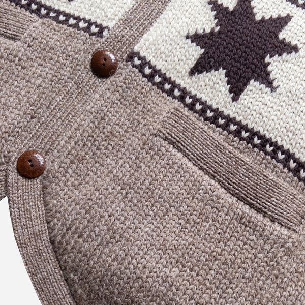 Wythe Highland Wool Valero Vest - Taupe/Cream