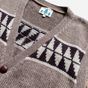 Wythe - Wythe Highland Wool Valero Vest - Taupe/Cream -  - Alternative View 1