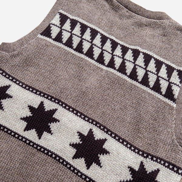 Wythe Highland Wool Valero Vest - Taupe/Cream
