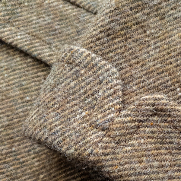 Wythe Polo Coat - Olive/Cream Alpaca Twill