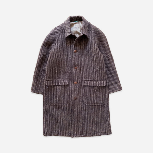 Wythe Raglan Coat - Grey/Brown Barleycorn