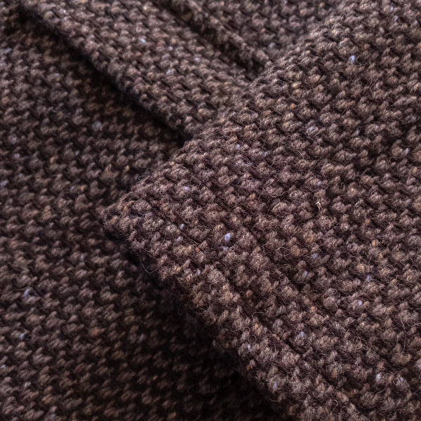 Wythe Raglan Coat - Grey/Brown Barleycorn