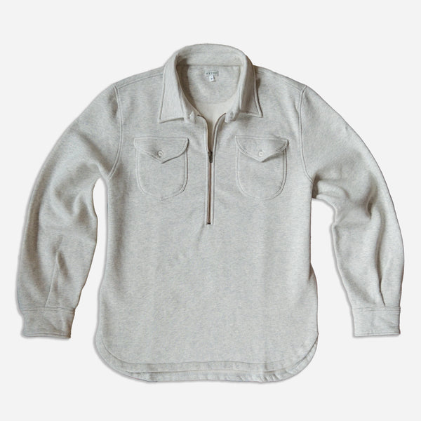 HALF ZIP SWEATSHIRT - HEATHER GREY