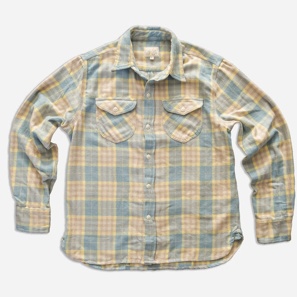 WASHED FLANNEL WORKSHIRT - SAND DUNES