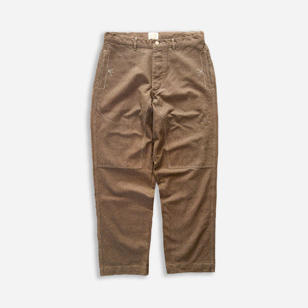 HEAVY PINPOINT CANVAS CHINO PANT - BROWN