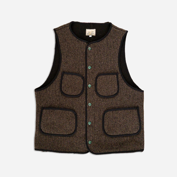 BEACHCLOTH WOOL VEST - BROWN