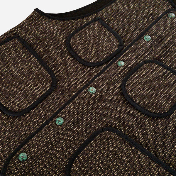 BEACHCLOTH WOOL VEST - BROWN