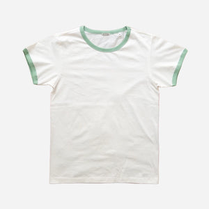 Wythe - TUBULAR RINGER T-SHIRT - WHITE/CELADON -  - Main Front View