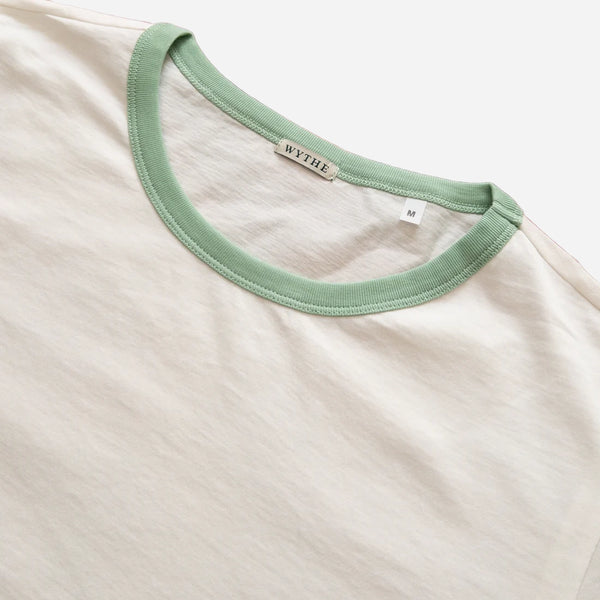 TUBULAR RINGER T-SHIRT - WHITE/CELADON