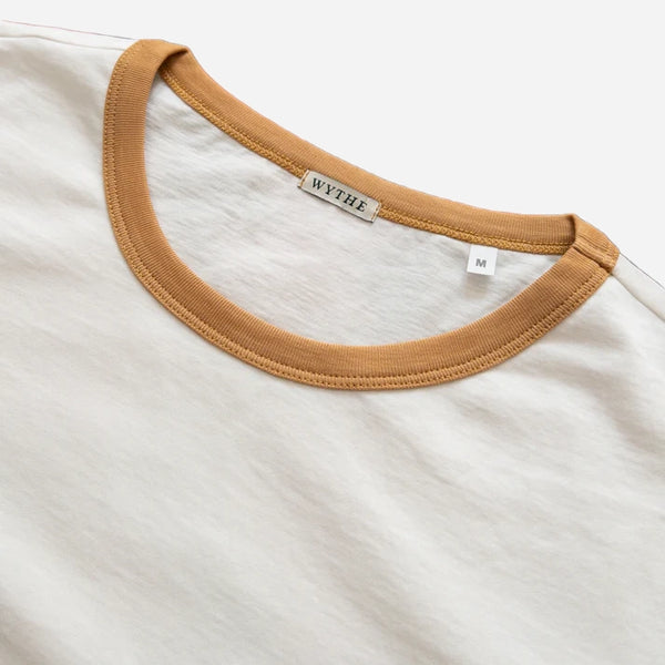 TUBULAR RINGER T-SHIRT - WHITE/APRICOT