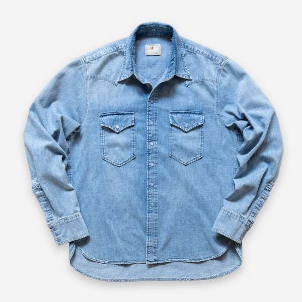 DENIM PEARLSNAP SHIRT - WASHED INDIGO