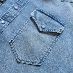 Wythe - DENIM PEARLSNAP SHIRT - WASHED INDIGO -  - Alternative View 1