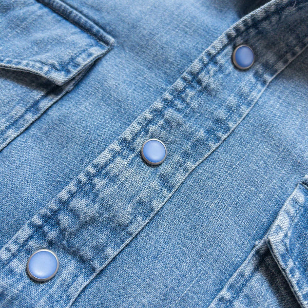 DENIM PEARLSNAP SHIRT - WASHED INDIGO
