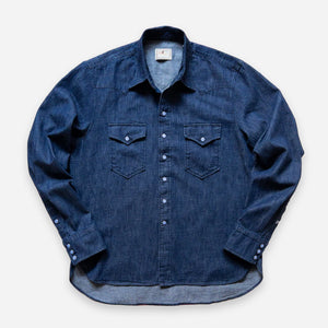 Wythe - DENIM PEARLSNAP SHIRT - RINSED INDIGO -  - Main Front View