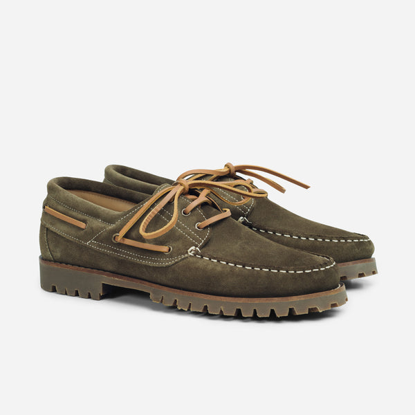 MARBLEHEAD LUG BOAT SHOE - OLIVE SUEDE
