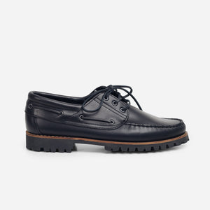 Arrow Moccasin Company - MARBLEHEAD LUG BOAT SHOE - CICLONE BLACK -  - Main Front View