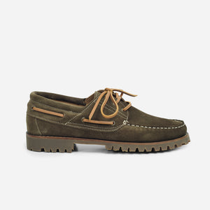 Arrow Moccasin Company - MARBLEHEAD LUG BOAT SHOE - OLIVE SUEDE -  - Main Front View
