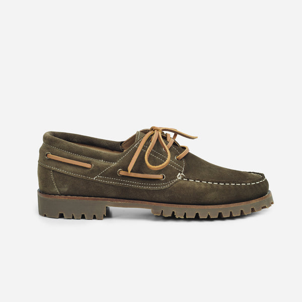 MARBLEHEAD LUG BOAT SHOE - OLIVE SUEDE