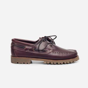 Arrow Moccasin Company - MARBLEHEAD LUG BOAT SHOE - BORDO BROWN -  - Main Front View