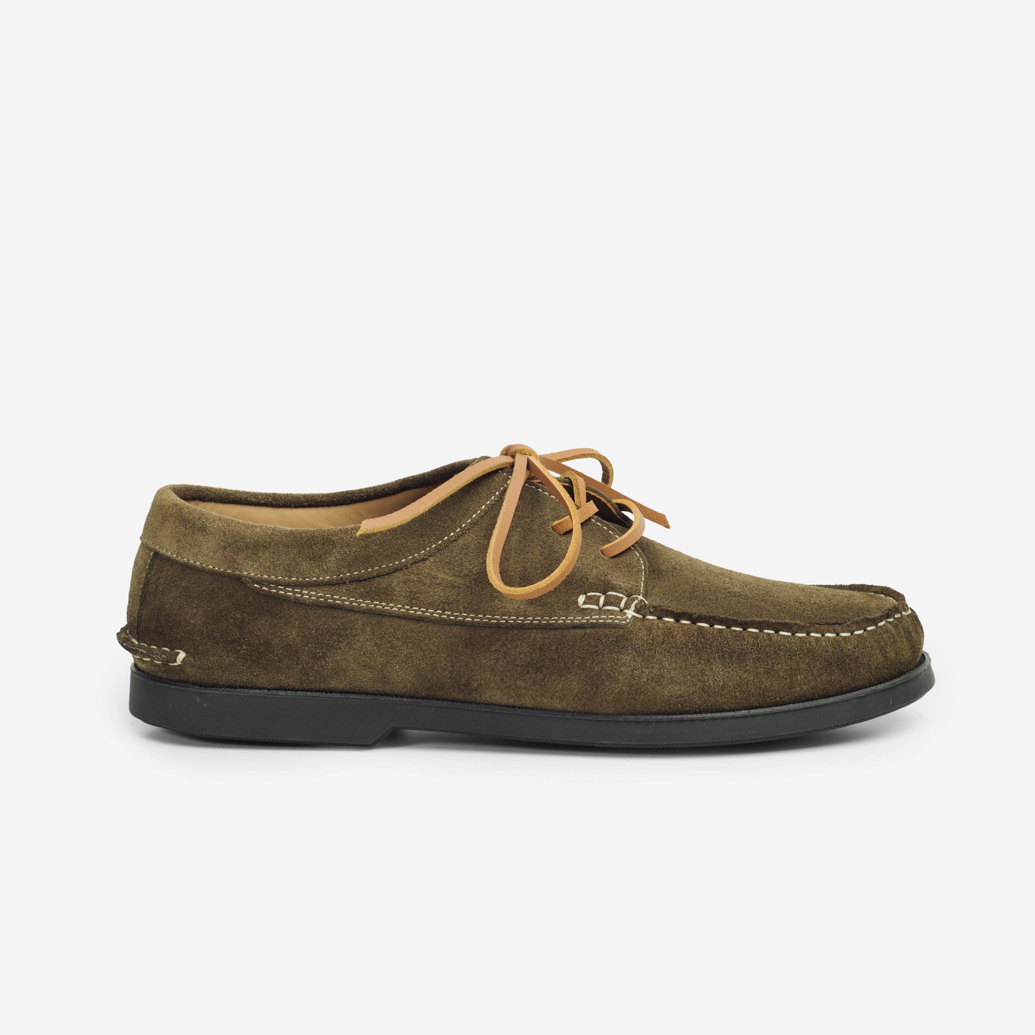 Arrow Moccasin Company SUEDE BLUCHER SHOE - OLIVE - The Great Divide
