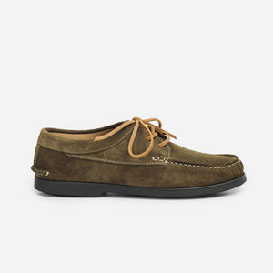 Arrow Moccasin Company - OG SUEDE BLUCHER SHOE - OLIVE -  - Main Front View