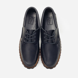 Arrow Moccasin Company - MARBLEHEAD LUG BOAT SHOE - CICLONE BLACK -  - Alternative View 1