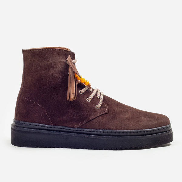 ROUND TOE 7 INCH DESERT BOOT - BROWN