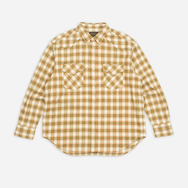 WESTERN CHECKED SHIRT - KHAKI/IVORY