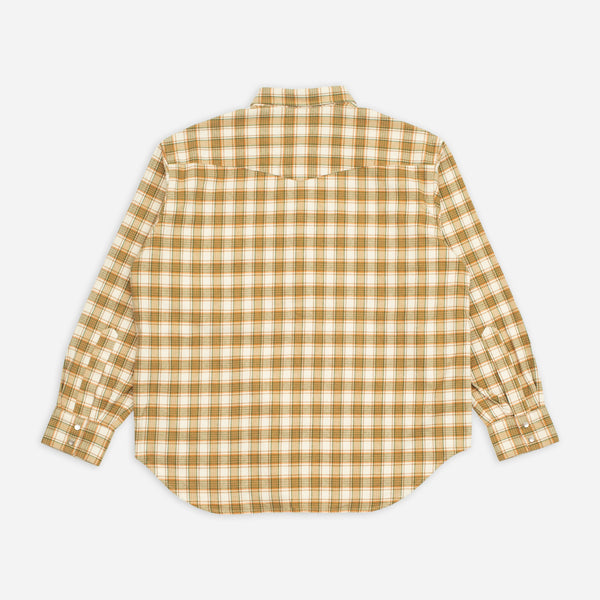 WESTERN CHECKED SHIRT - KHAKI/IVORY
