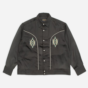Pendleton - WESTERN SATIN SHIRT - BLACK -  - Main Front View